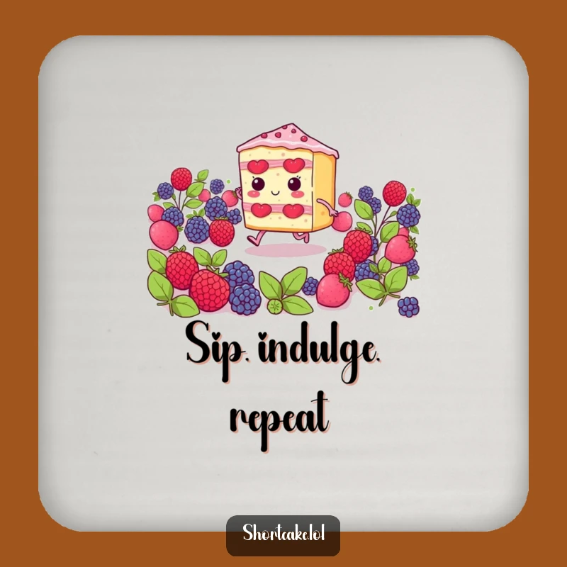 Funny Shortcake Skipping Slice Coasters: Protect Surfaces with Dessert Charm