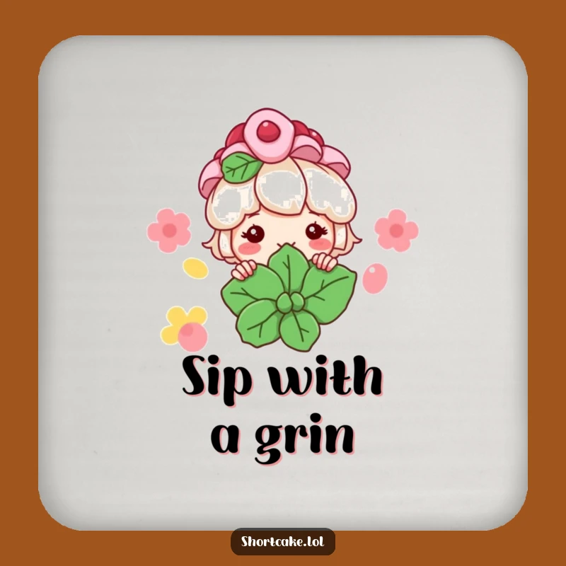 Funny Shortcake Peeking Coasters: Protect Surfaces with Dessert Charm
