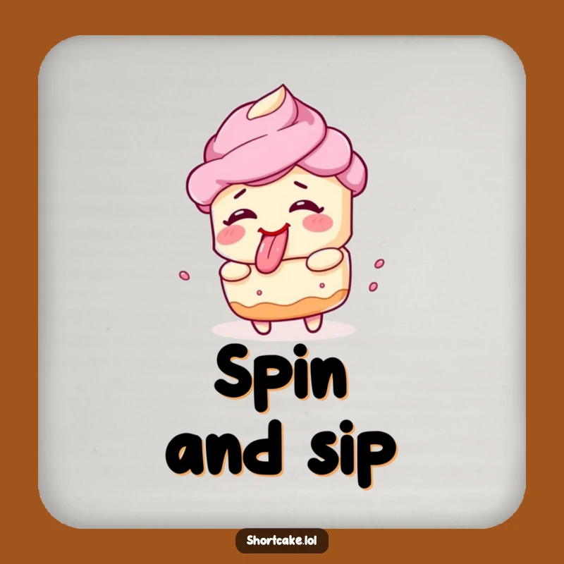 Funny Spinning Shortcake Face Coaster – Protect Surfaces With Fun!
