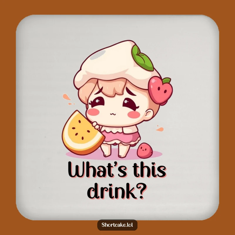 Funny Confused Shortcake Coaster Set: Protect Surfaces with Quirky Charm Gift