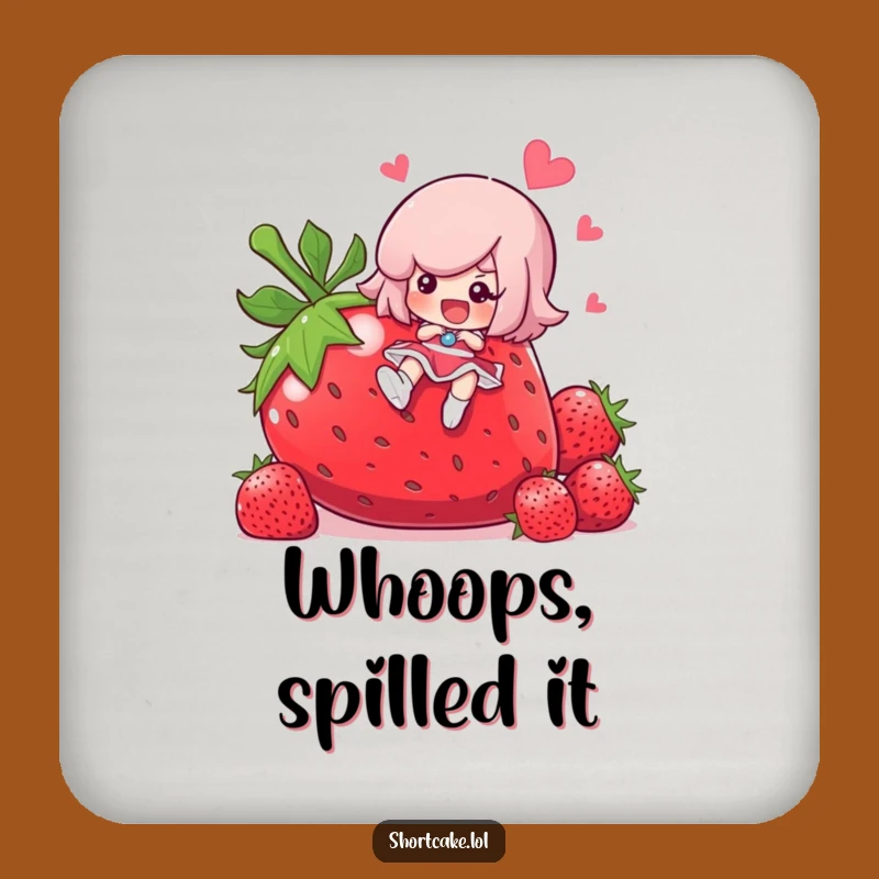 Funny Shortcake Slipping Coaster Set - Protect Surfaces Hilariously
