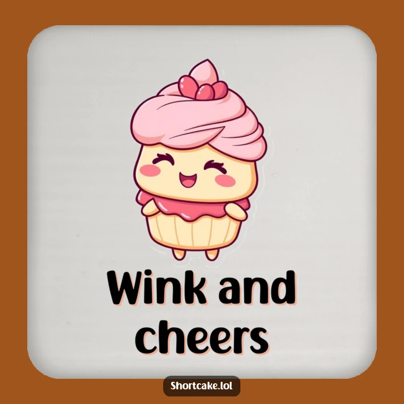 Funny Winking Shortcake Coasters - Set of Playful Table Protectors