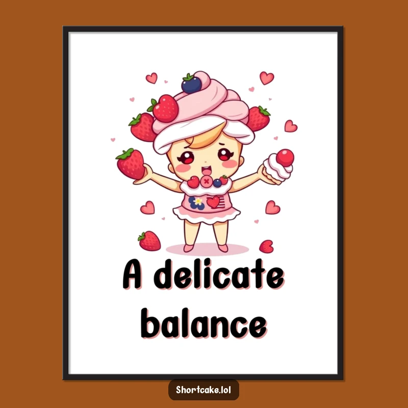 Funny Shortcake Juggling Poster - Sweet Circus Art