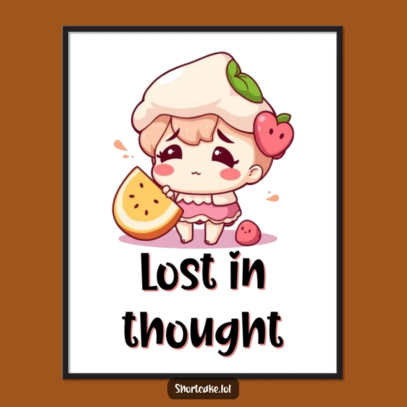 Funny Confused Shortcake Poster: Quirky Mismatched Fruit Art Gift