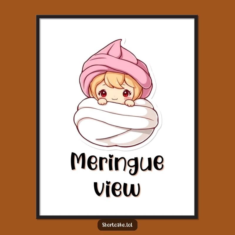 Funny Shortcake Meringue Peek Poster - Whimsical & Hilarious Wall Art