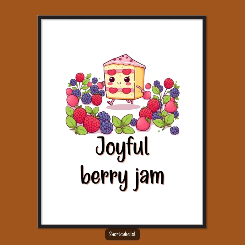 Funny Shortcake Skipping Slice Poster: Sweeten Your Walls with Whimsical Art