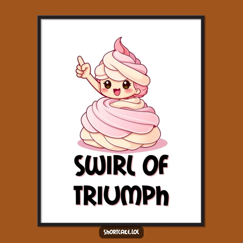 Funny Shortcake Triumphant Poster: Sweet Victory Wall Art, Perfect Funny Gift