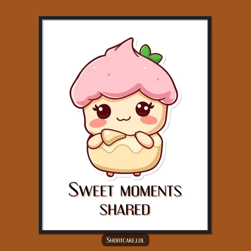 Funny Sweet Shortcake Poster - Sharing Dessert Art Gift
