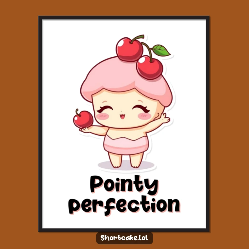 Funny Cherry Hat Shortcake Poster: Sweeten Your Walls with Whimsical Art