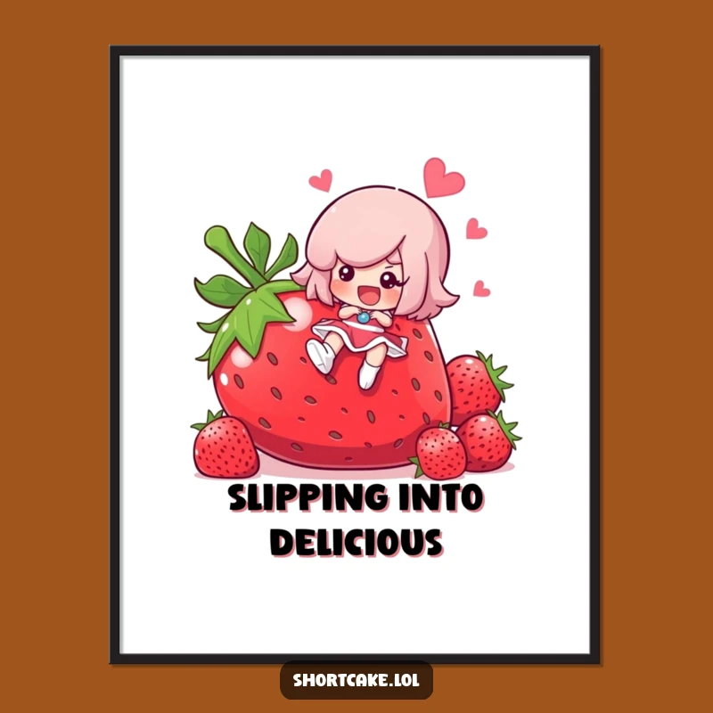 Funny Shortcake Slipping Poster - Dessert Disaster Art