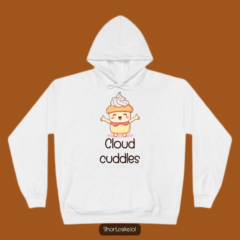 Funny Embracing Shortcake Hoodie: Cozy & Sweet Hug Gift for Treat Lovers
