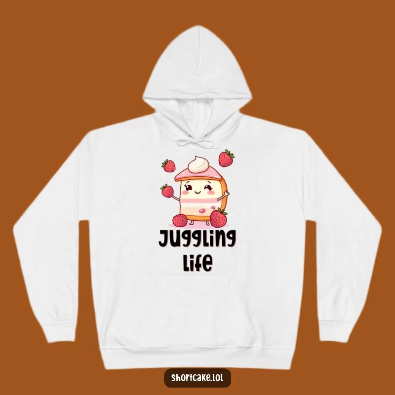 Funny Juggling Shortcake Hoodie: Cozy & Joyful Gift for Treat Lovers