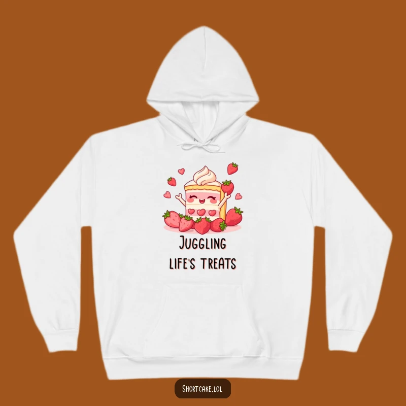 Funny Shortcake Juggling Hoodie: Cozy & Hilarious Dessert Gift