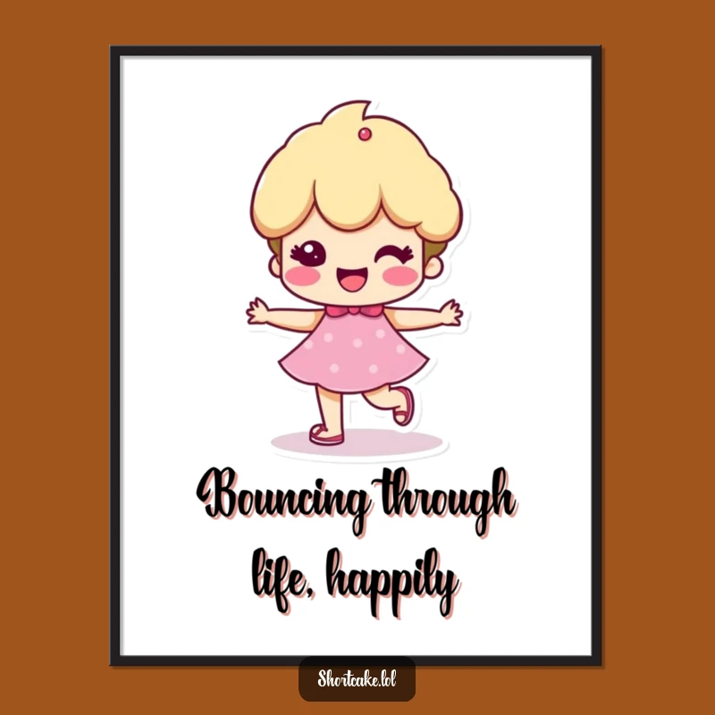 Free Printable Wall Art: Shortcake Bouncing, Funny Downloadable Decor for a Happy Home