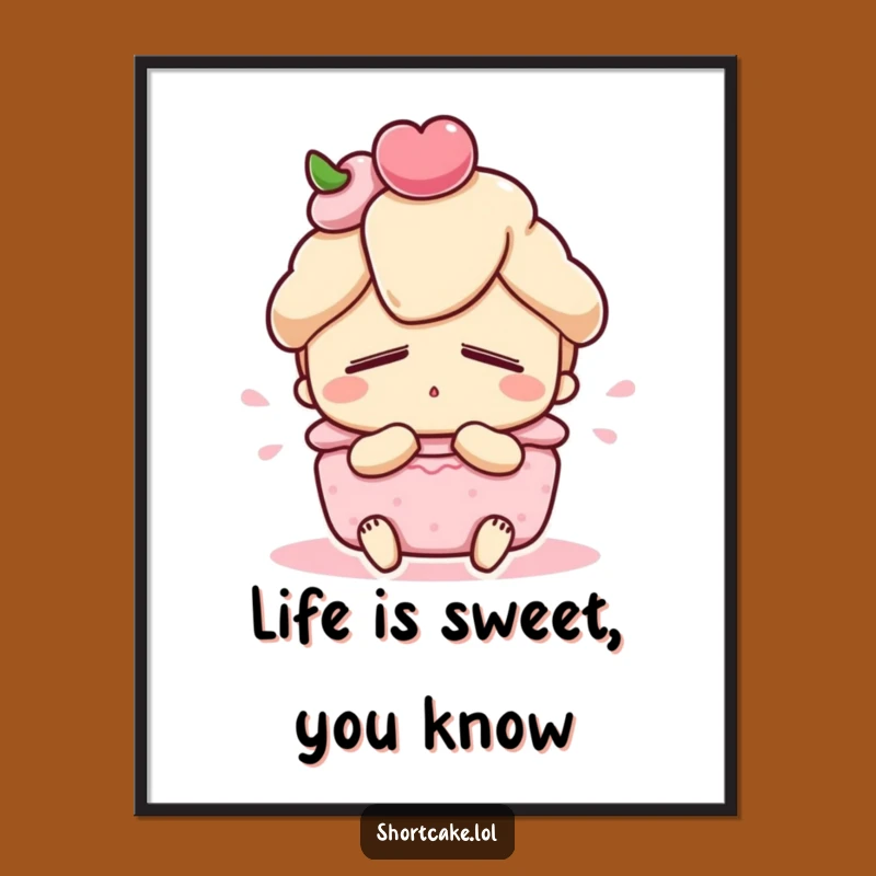 Free Printable Shortcake Wall Art - Satisfied Dessert Character Decor