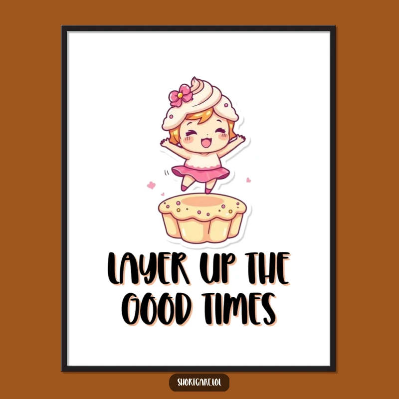 Free Printable Wall Art: Action Shortcake Leaping Between Layers for Playful Decor