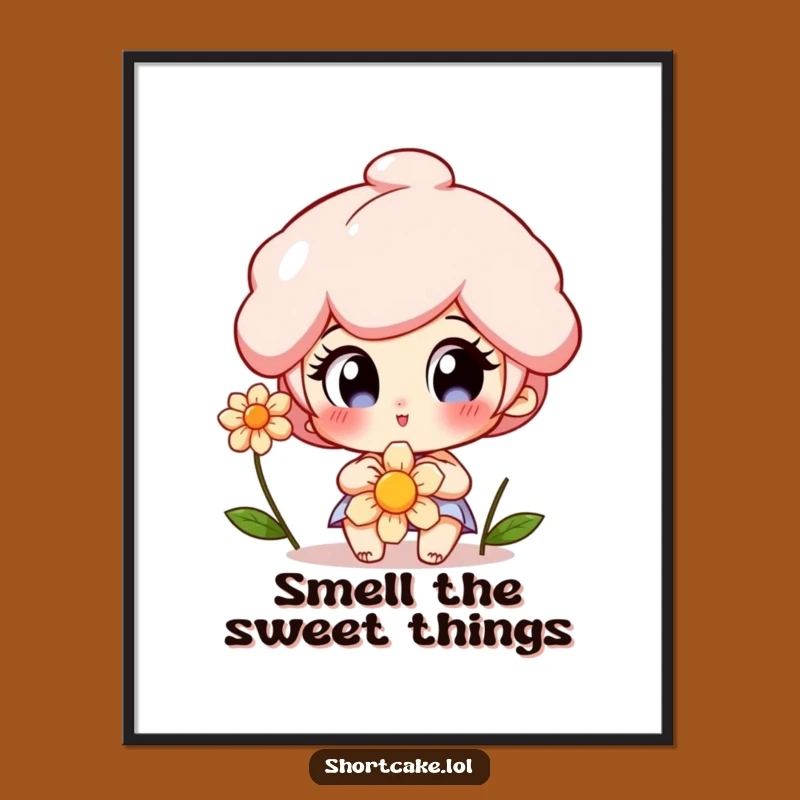 Free Printable Wall Art: Shortcake Flower Delight Funny Downloadable Art