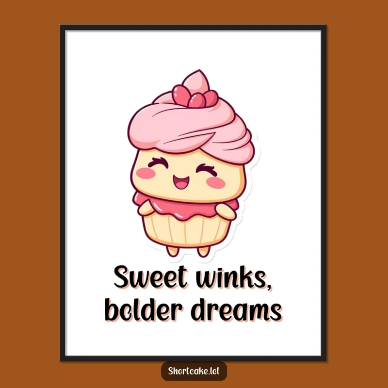 Free Printable Wall Art: Shortcake Winking, Funny Downloadable Decor for a Playful Vibe