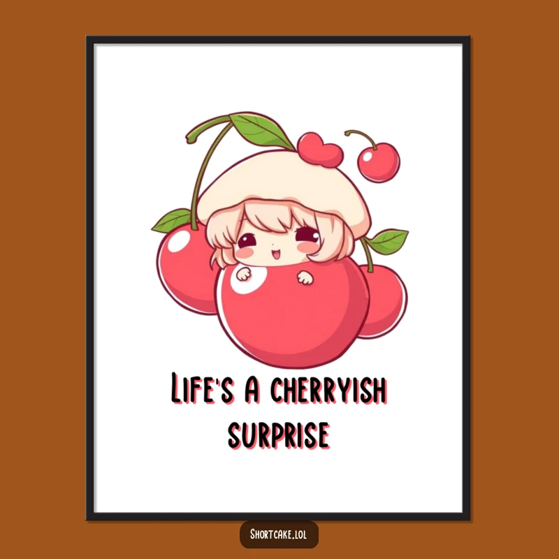 Funny Shortcake Art: Free Printable Cherry Peek Decor, Humorous Download