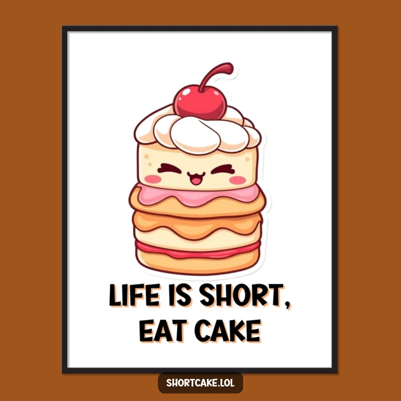 Funny Free Printable Wall Art: Mischievous Shortcake Wink Downloadable Decor