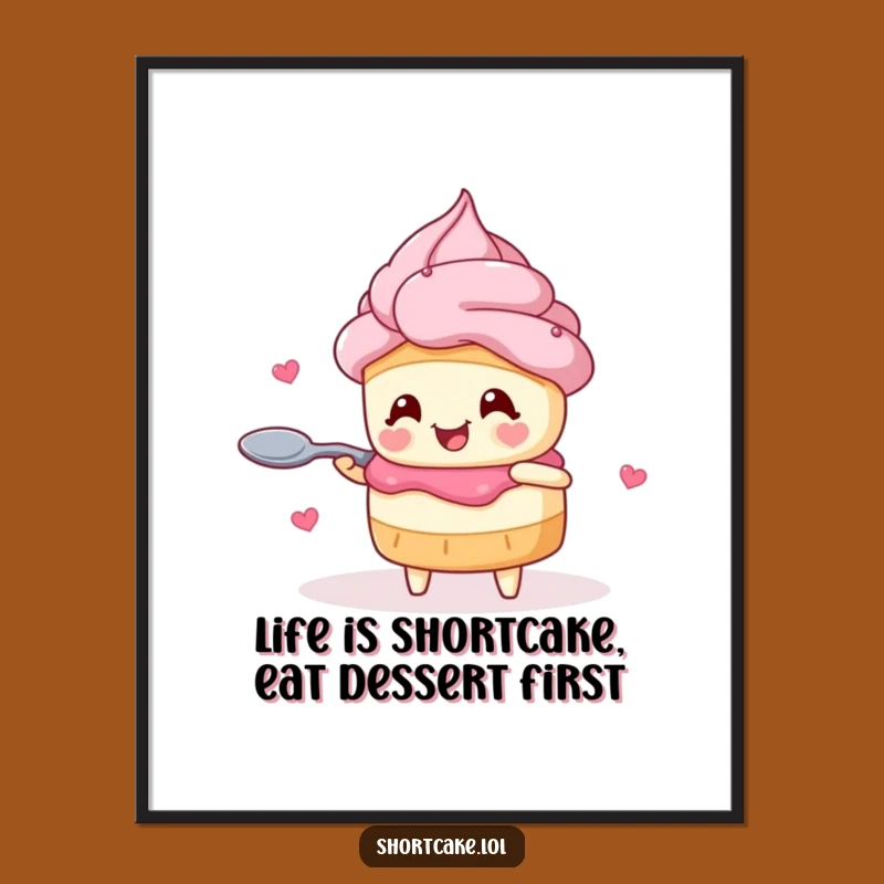 Funny Free Printable Wall Art: Shortcake Hearts Eyes Twirling Spoon Delightful Downloadable Decor