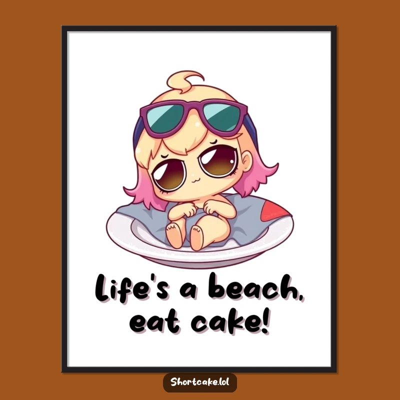 Funny Free Printable Wall Art: Shortcake Lounging, Hilarious Downloadable Decor for Any Room