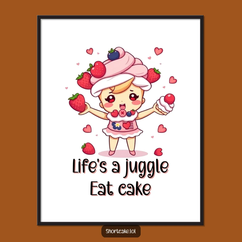 Free Printable Wall Art: Juggling Shortcake, Whimsical Downloadable Decor!