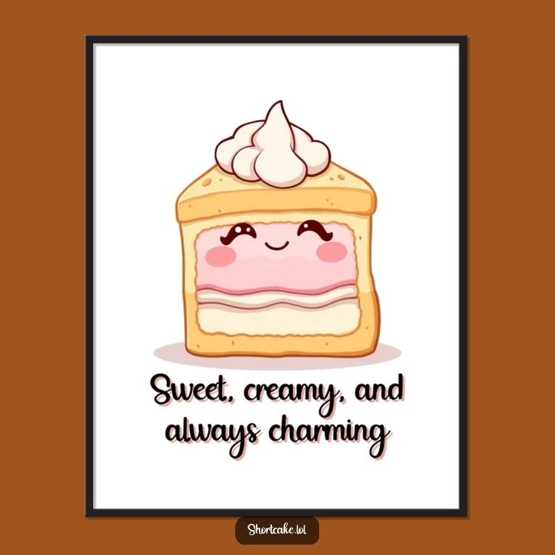 Free Printable Wall Art: Winking Shortcake Slice, Funny Dessert Decor