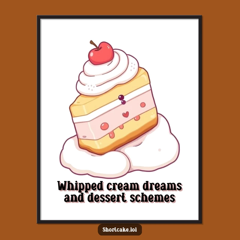 Funny Free Printable Wall Art: Shortcake Slope Madness - Downloadable Dessert Decor