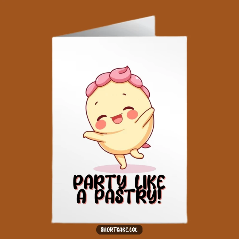 Free Printable Birthday Card: Cartwheeling Shortcake, Funny Layers Askew, Downloadable Joy