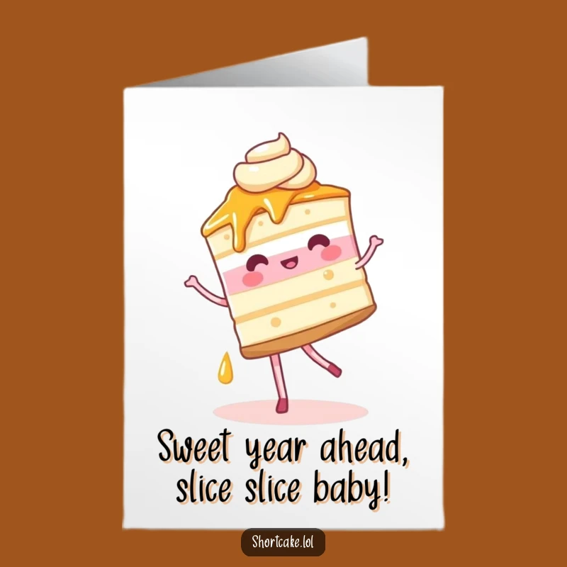 Free Printable Birthday Card: Whimsical Shortcake Pirouette - Funny Downloadable Gift