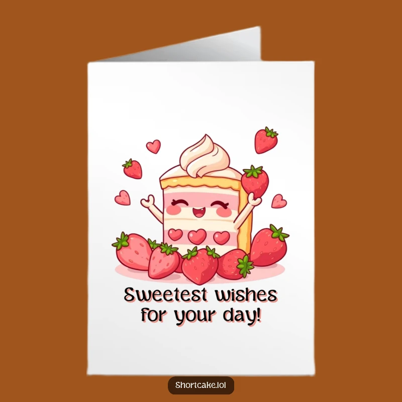 Free Printable Birthday Card: Juggling Shortcake, Funny Strawberry Downloadable Gift