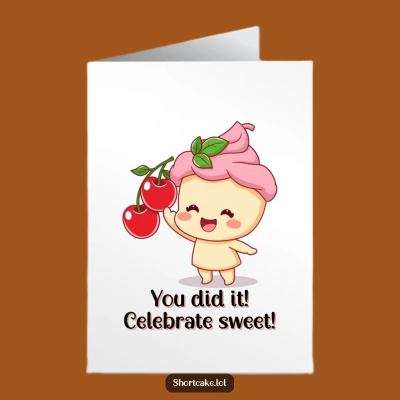Free Printable Congrats Card: Shortcake Cherry Bliss - Humorous Downloadable Gift
