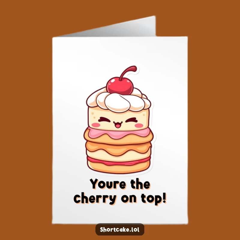 Free Printable Congrats Card: Winking Shortcake Celebrating Success Downloadable