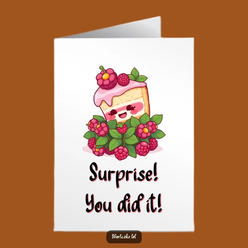 Free Printable Congrats Card: Shocked Shortcake Surprise, Joyful Downloadable Gift