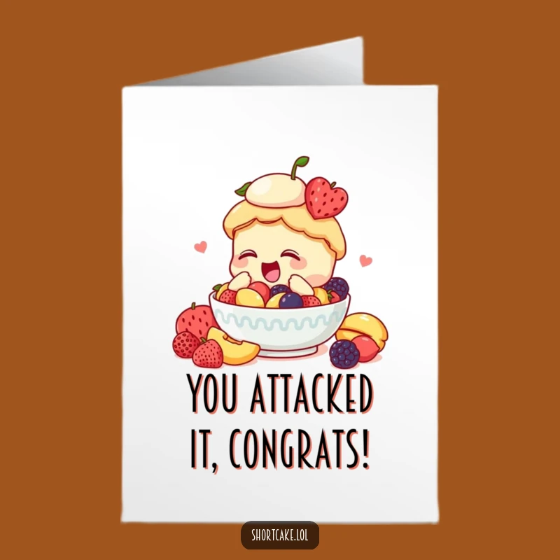 Free Printable Congrats Card: Shortcake Fruit Dive - Downloadable Celebration Greeting