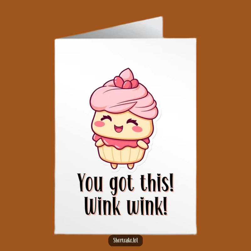 Free Printable Congrats Card: Shortcake Winking, Playful Downloadable Gift for New Achievements