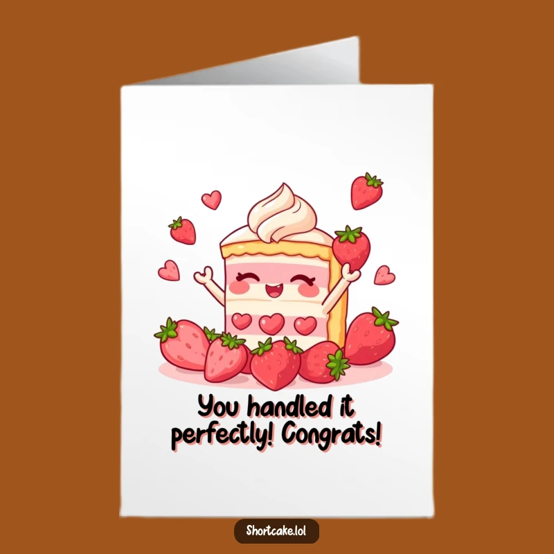 Free Printable Congrats Card: Juggling Shortcake & Berries, Funny Downloadable