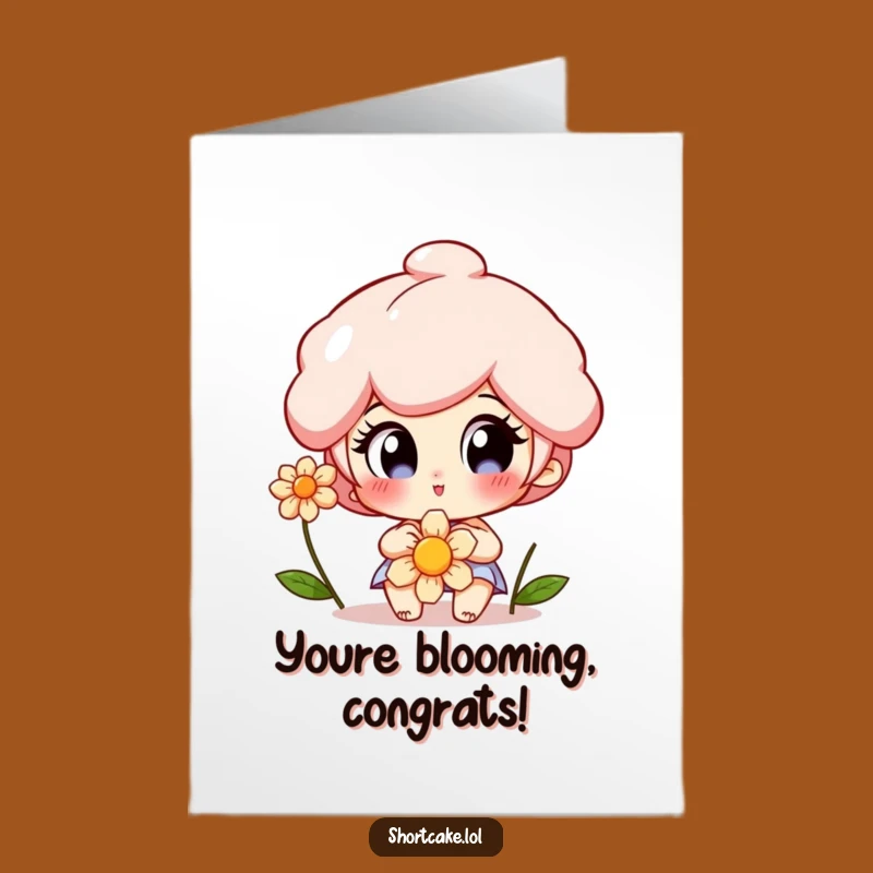 Free Printable Congrats Card: Shortcake Flower Delight Funny Downloadable Gift