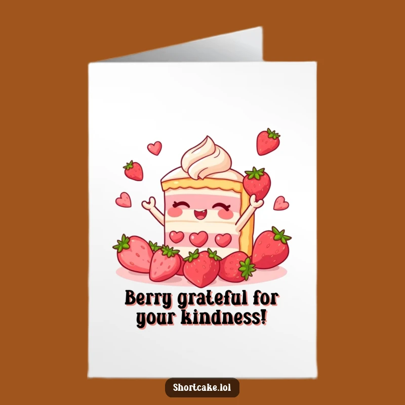 Free Printable Thank You Card: Juggling Shortcake, Funny Strawberry Gift