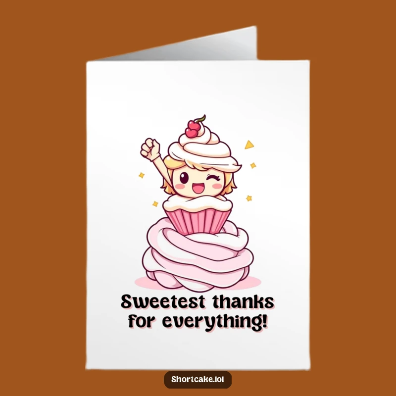 Free Printable Thank You Card: Grateful Shortcake - Humorous Downloadable Gift