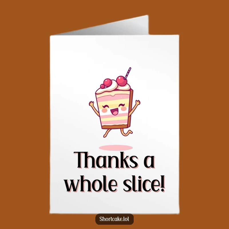 Free Printable Thank You Card: Joyful Shortcake Leap Funny Downloadable Gift
