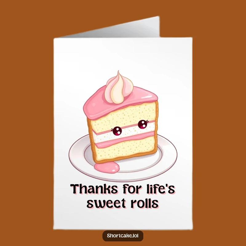 Free Printable Thank You Card: Rolling Cake Slice, Fun Downloadable