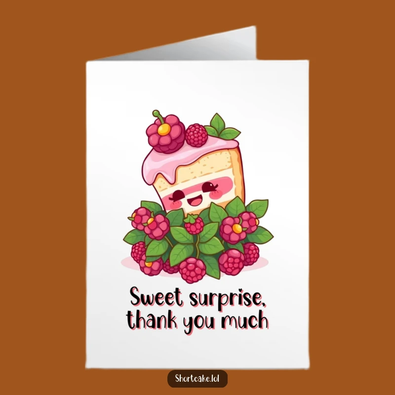 Free Printable Thank You Card: Shocked Cake Slice, Quirky Downloadable