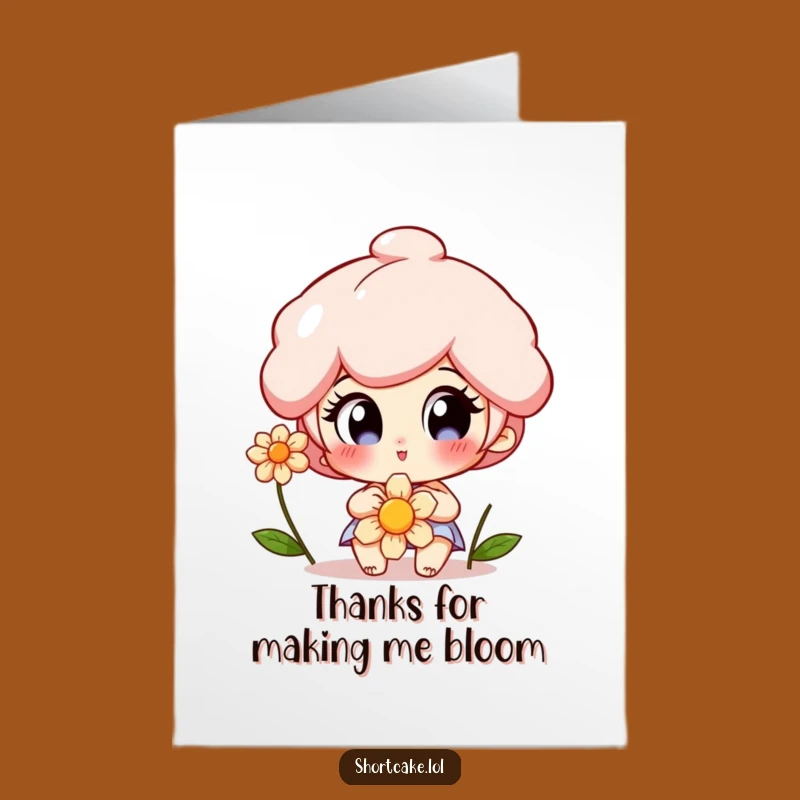 Free Printable Thank You Card: Shortcake Flower Admiration Funny Downloadable Gift