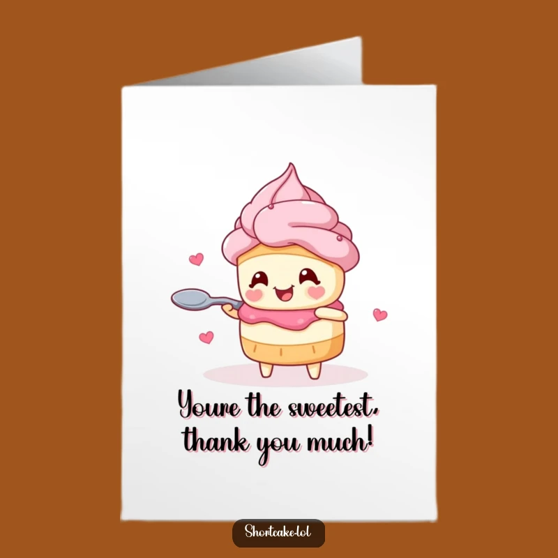 Free Printable Thank You Card: Sweet Shortcake Spoon Twirls for Gratitude Downloadable Gift