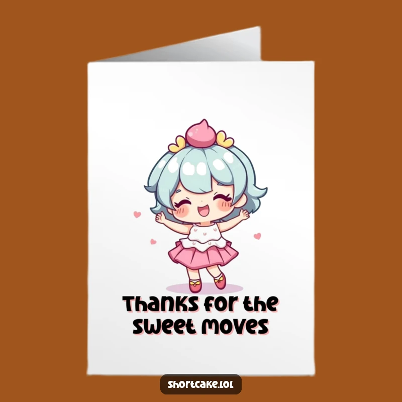 Free Printable Thank You Card: Wobbly Shortcake Dance for Sweet Thanks