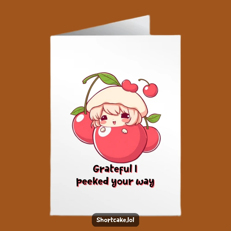 Thank You Card: Free Printable Shortcake Cherry, Cute Downloadable Gratitude