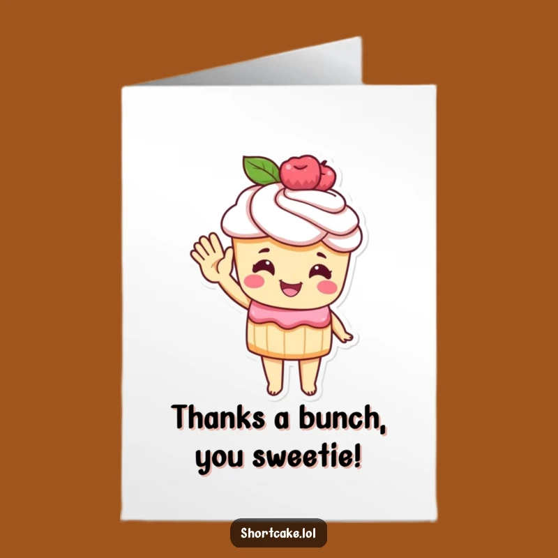 Funny Thank You Card: Free Printable Shortcake Wave, Downloadable Gratitude