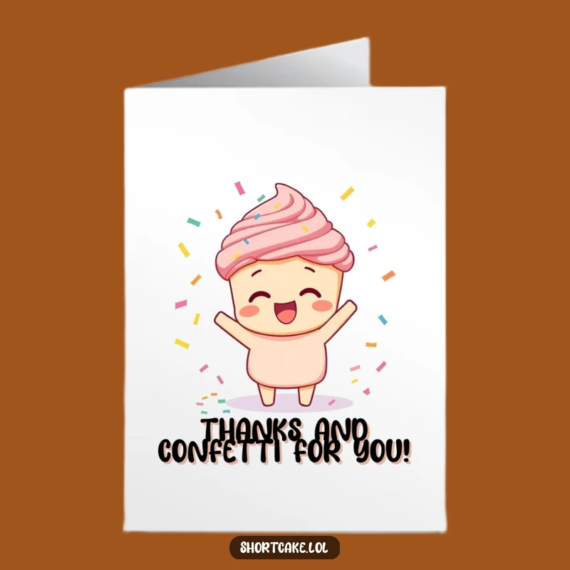 Free Printable Thank You Card: Festive Confetti Shortcake for a Joyful Downloadable Gift